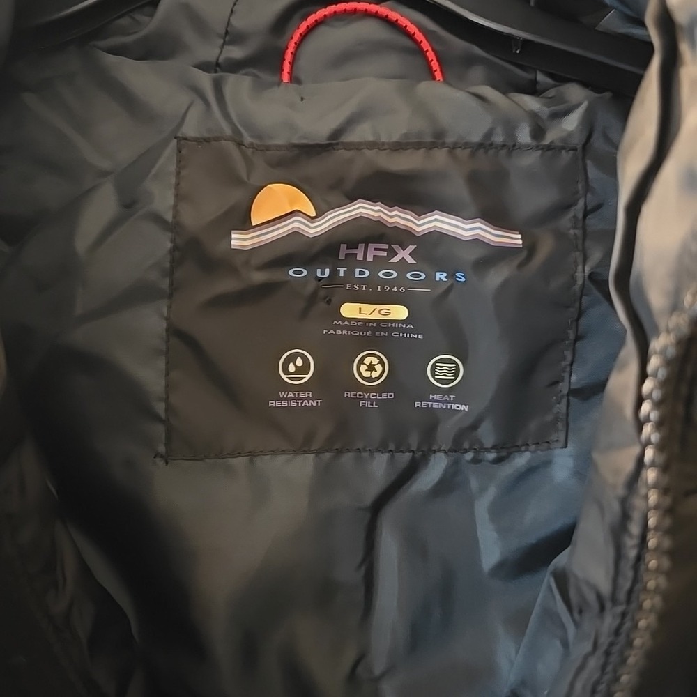 HFX Outdoors Men's Onion‎ Quilted Water Resistant Puffer Coat Hooded Black L NWT - Picture 6 of 16